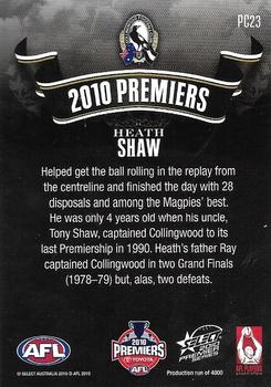 2010 Select 2010 Premiers - Collingwood #PC23 Heath Shaw Back